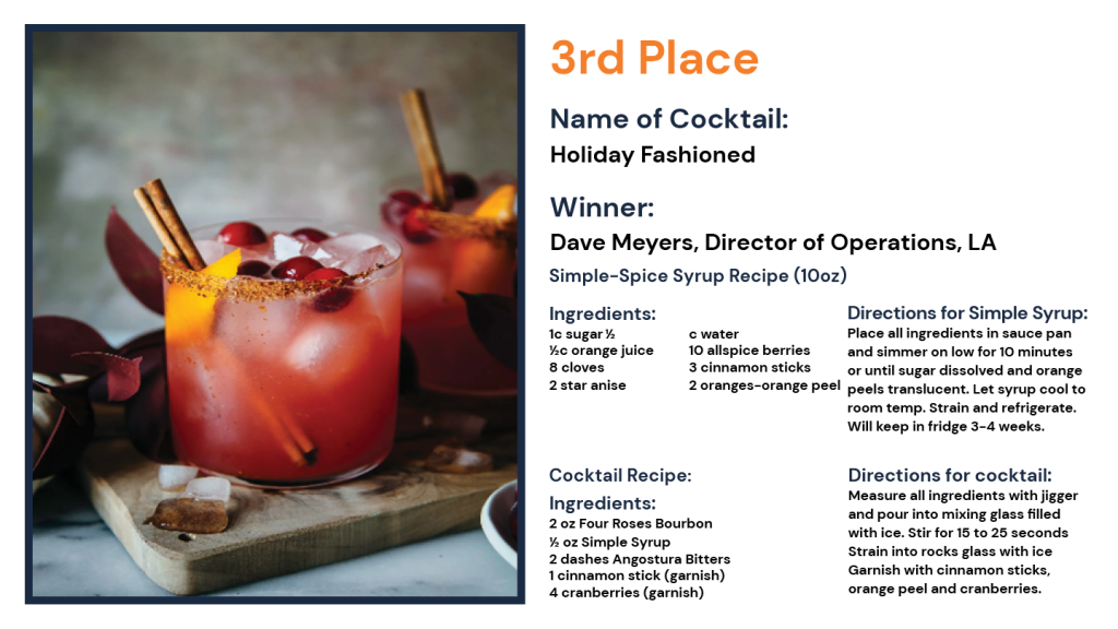 3rd Place Winner: Holiday Old Fashioned