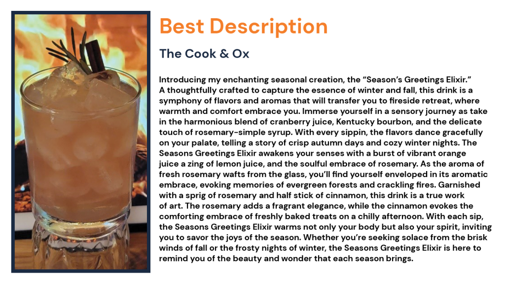 Best Description The Cook & Ox